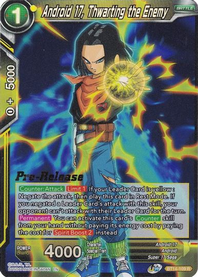 Android 17, Thwarting the Enemy (BT14-109) [Cross Spirits Prerelease Promos] | Sanctuary Gaming