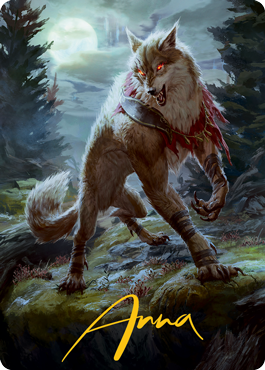 Arlinn, the Moon's Fury 1 Art Card (Gold-Stamped Signature) [Innistrad: Midnight Hunt Art Series] | Sanctuary Gaming