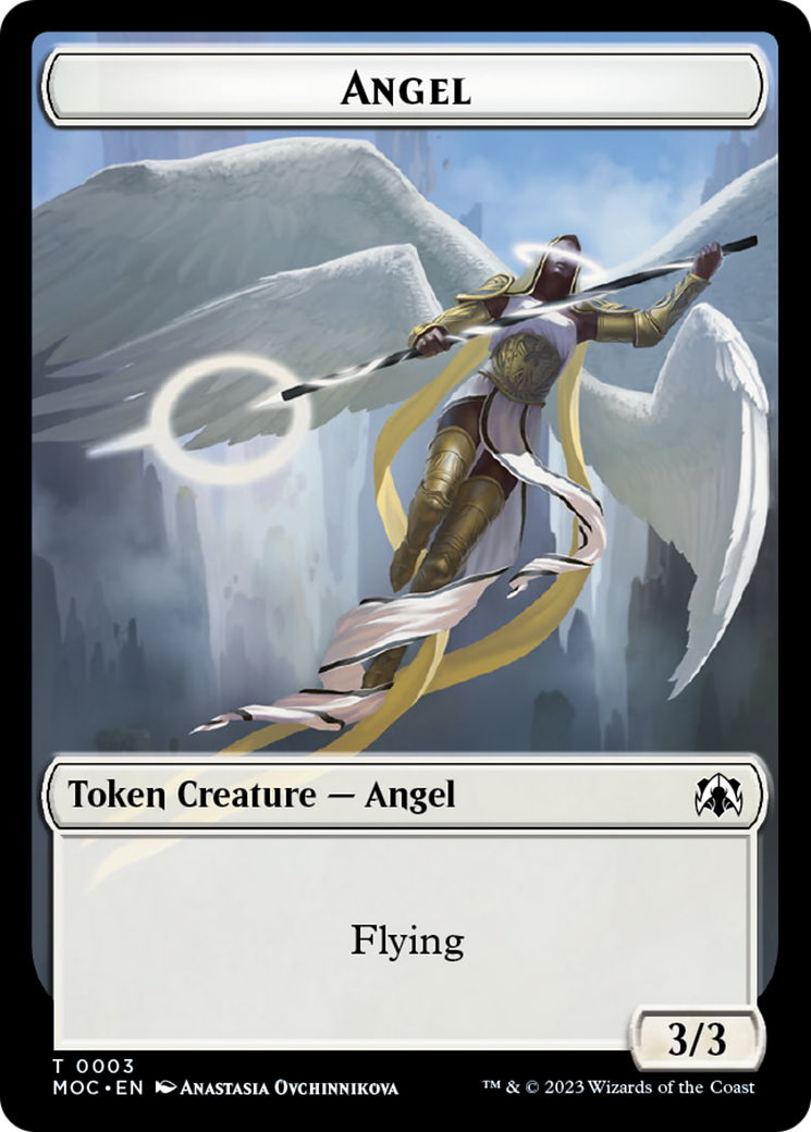 Angel (3) // Demon Double-Sided Token [March of the Machine Commander Tokens] | Sanctuary Gaming