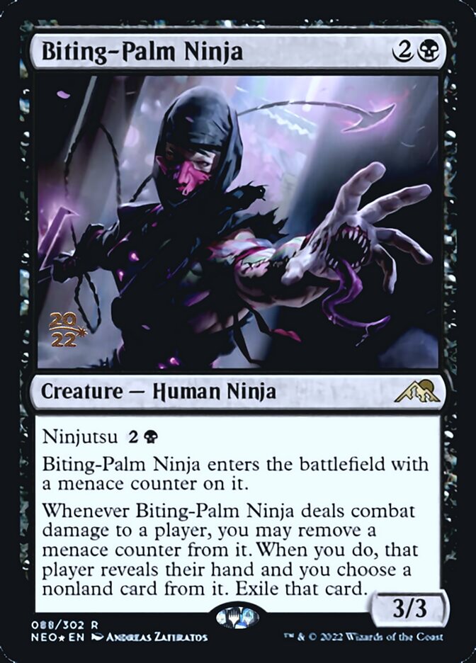 Biting-Palm Ninja [Kamigawa: Neon Dynasty Prerelease Promos] | Sanctuary Gaming