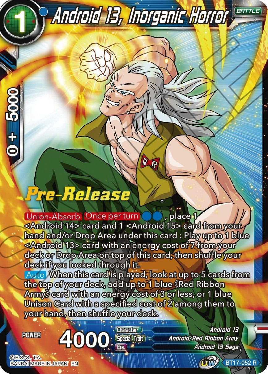 Android 13, Inorganic Horror (BT17-052) [Ultimate Squad Prerelease Promos] | Sanctuary Gaming