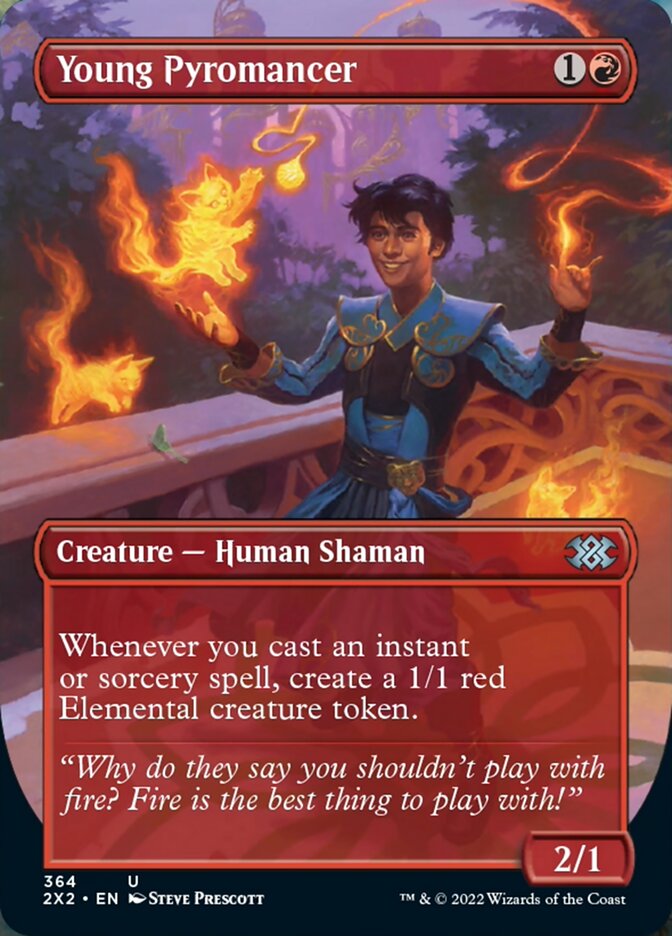 Young Pyromancer (Borderless Alternate Art) [Double Masters 2022] | Sanctuary Gaming
