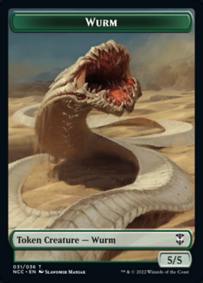 Elf Warrior // Wurm Double-sided Token [Streets of New Capenna Commander Tokens] | Sanctuary Gaming