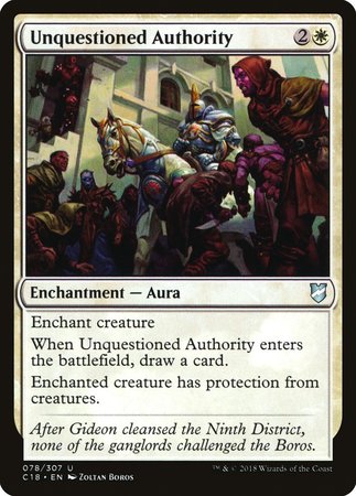 Unquestioned Authority [Commander 2018] | Sanctuary Gaming