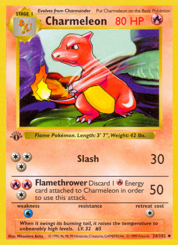 Charmeleon (24/102) (Shadowless) [Base Set 1st Edition] | Sanctuary Gaming