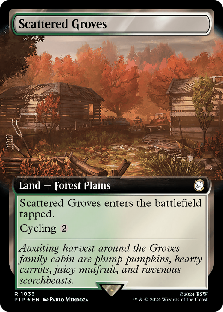 Scattered Groves (Extended Art) (Surge Foil) [Fallout] | Sanctuary Gaming