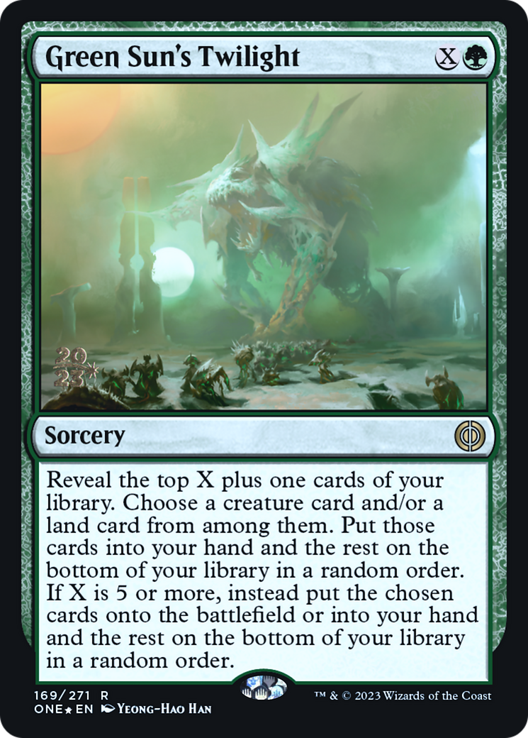 Green Sun's Twilight [Phyrexia: All Will Be One Prerelease Promos] | Sanctuary Gaming