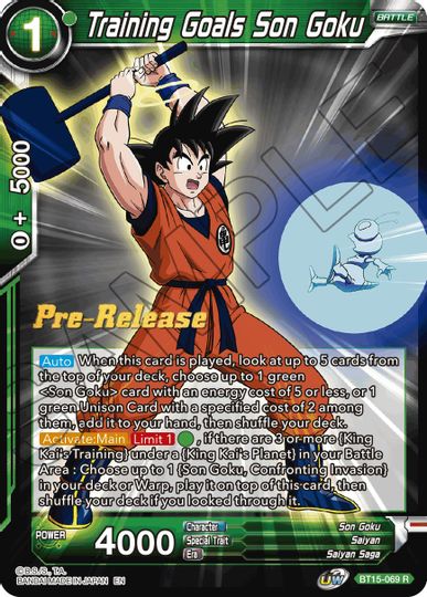 Training Goals Son Goku (BT15-069) [Saiyan Showdown Prerelease Promos] | Sanctuary Gaming