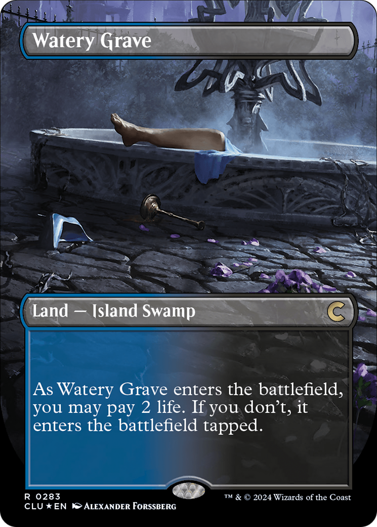 Watery Grave (Borderless) [Ravnica: Clue Edition] | Sanctuary Gaming