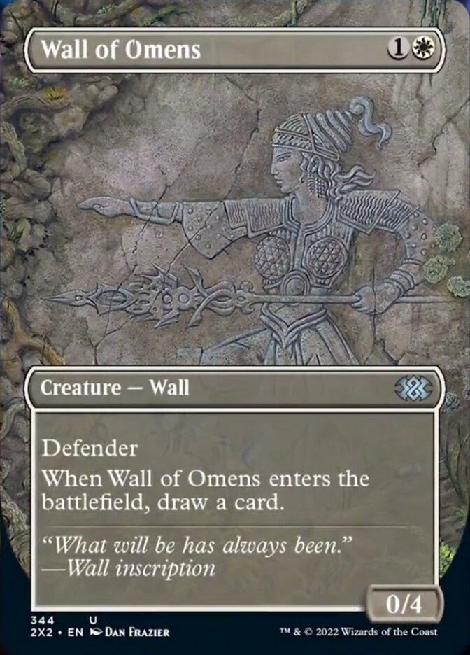 Wall of Omens (Borderless Alternate Art) [Double Masters 2022] | Sanctuary Gaming