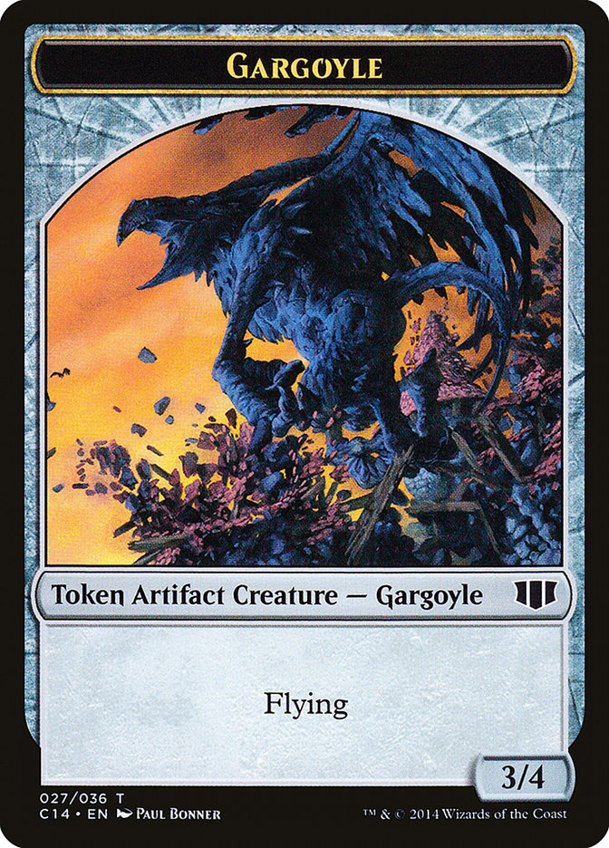 Gargoyle // Elf Warrior Double-sided Token [Commander 2014 Tokens] | Sanctuary Gaming