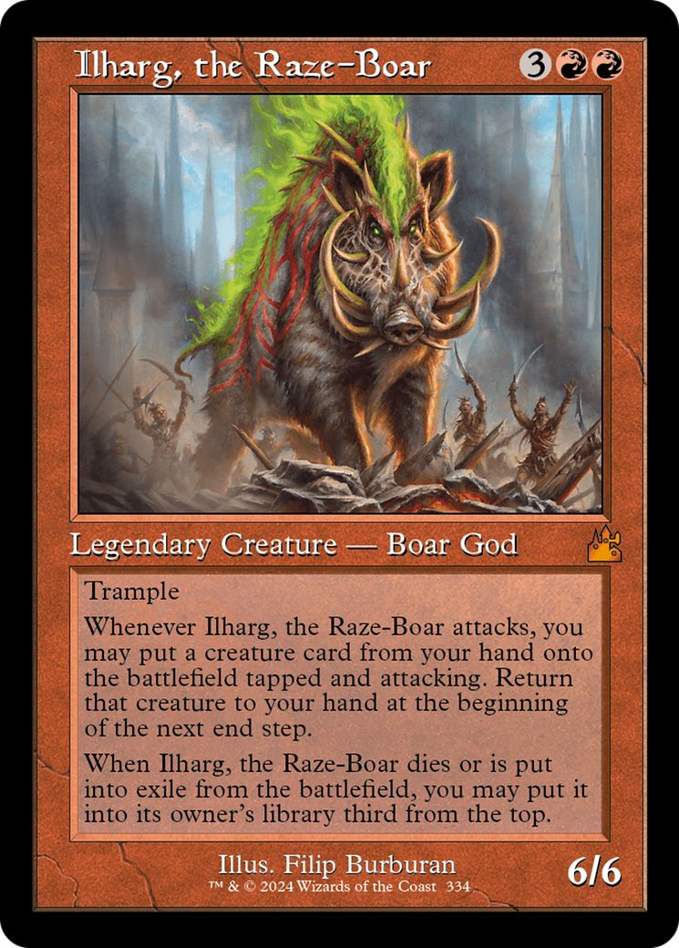 Ilharg, the Raze-Boar (Retro Frame) [Ravnica Remastered] | Sanctuary Gaming