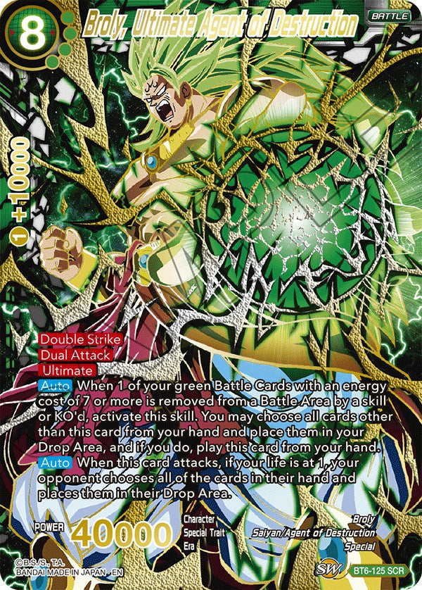 Broly, Ultimate Agent of Destruction (SCR) (BT6-125) [5th Anniversary Set] | Sanctuary Gaming