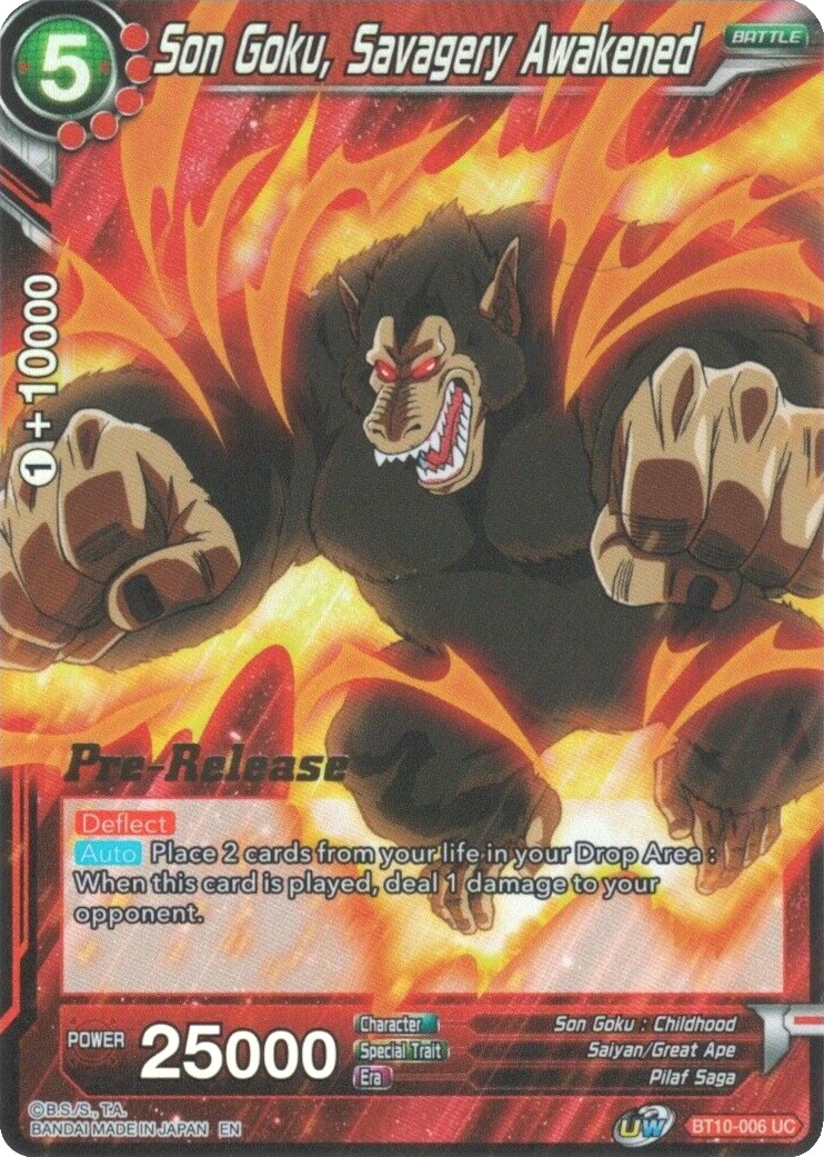 Son Goku, Savagery Awakened (BT10-006) [Rise of the Unison Warrior Prerelease Promos] | Sanctuary Gaming