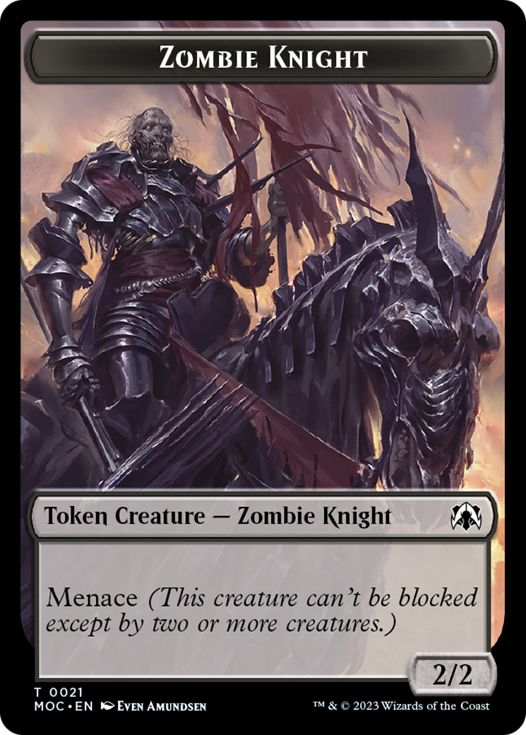 Zombie Knight // Human (6) Double-Sided Token [March of the Machine Commander Tokens] | Sanctuary Gaming