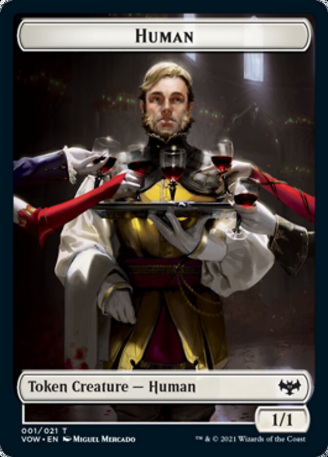 Human (001) // Human Soldier Double-sided Token [Innistrad: Crimson Vow Tokens] | Sanctuary Gaming