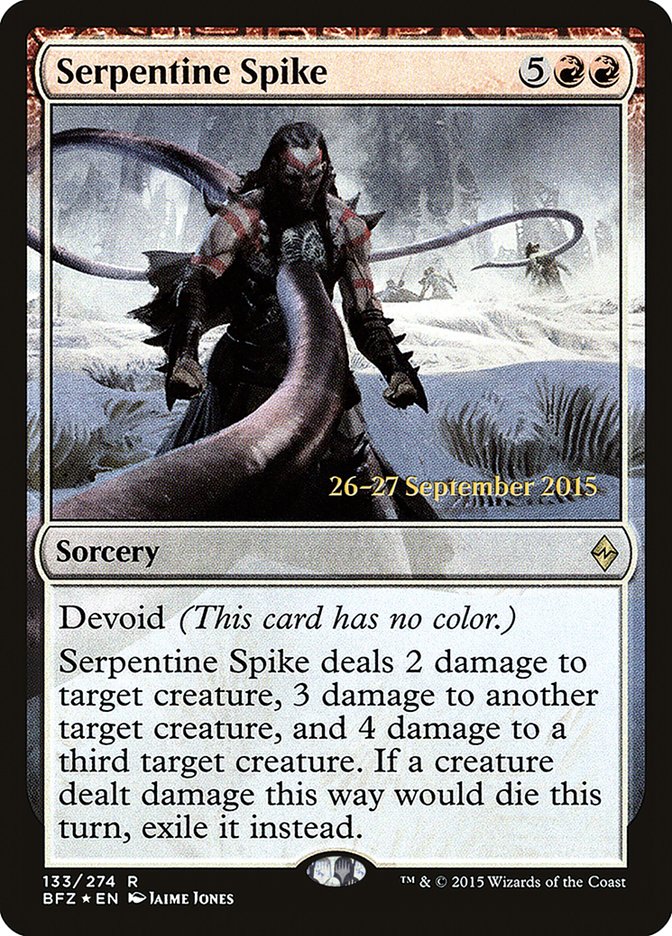 Serpentine Spike  [Battle for Zendikar Prerelease Promos] | Sanctuary Gaming