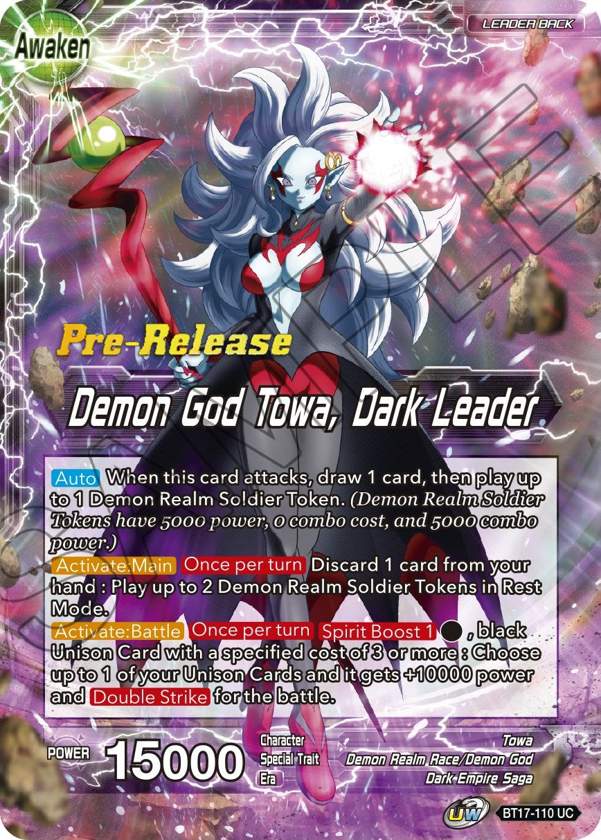 Towa // Demon God Towa, Dark Leader (BT17-110) [Ultimate Squad Prerelease Promos] | Sanctuary Gaming