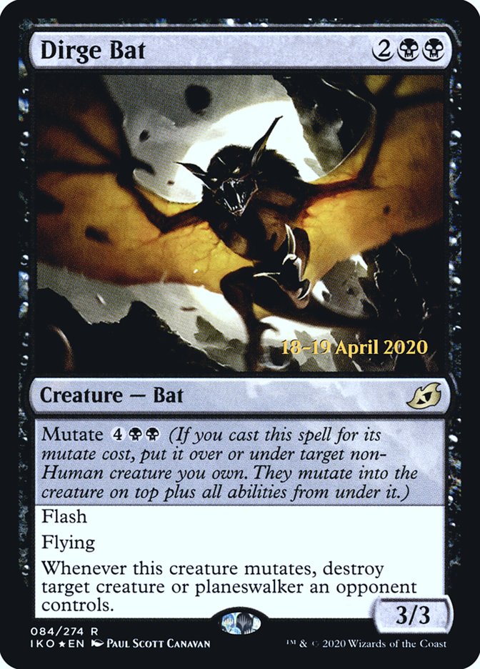 Dirge Bat  [Ikoria: Lair of Behemoths Prerelease Promos] | Sanctuary Gaming