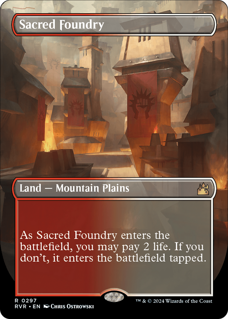 Sacred Foundry (Borderless) [Ravnica Remastered] | Sanctuary Gaming