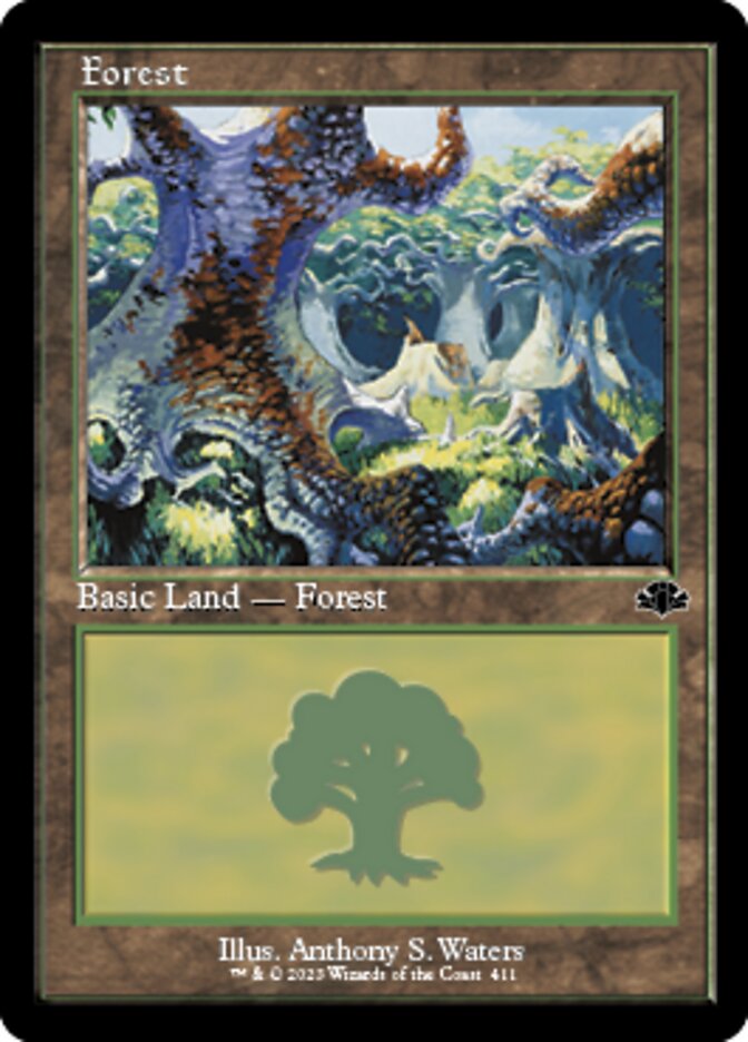 Forest (411) (Retro) [Dominaria Remastered] | Sanctuary Gaming