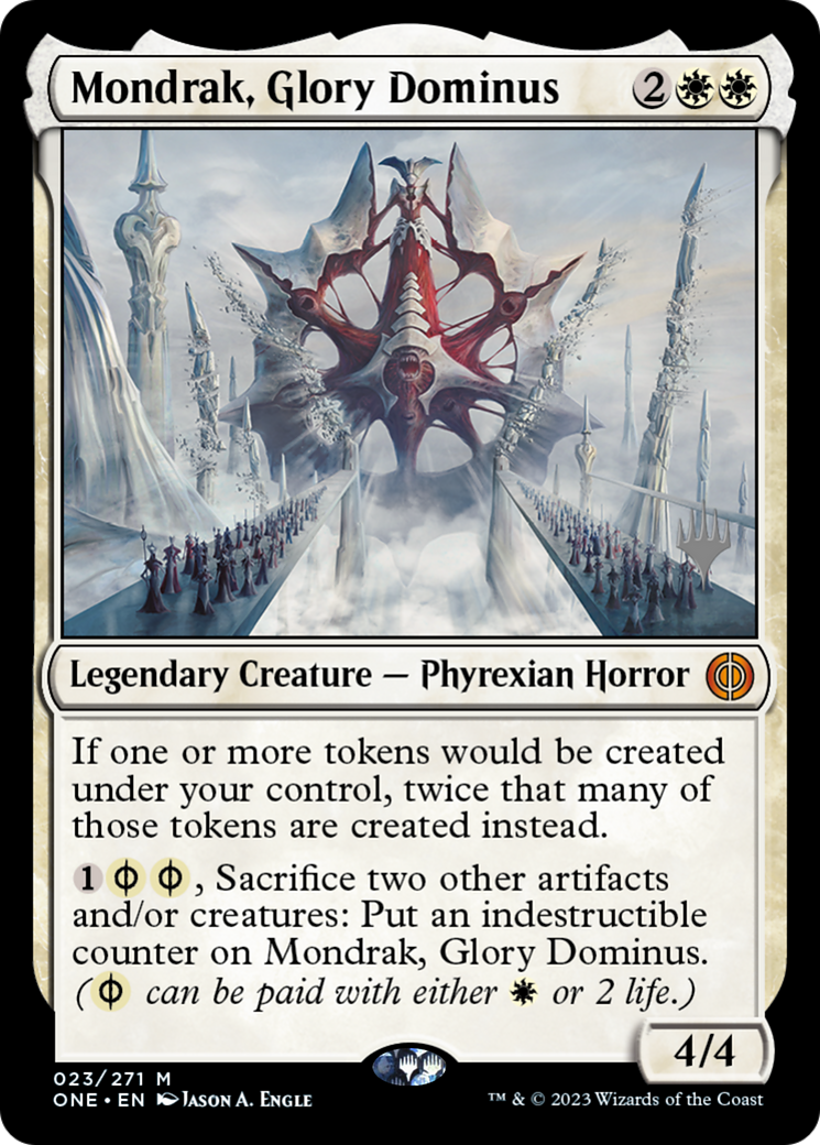 Mondrak, Glory Dominus (Promo Pack) [Phyrexia: All Will Be One Promos] | Sanctuary Gaming