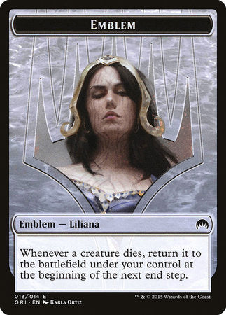 Emblem - Liliana, Defiant Necromancer [Magic Origins Tokens] | Sanctuary Gaming