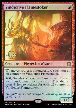 Vindictive Flamestoker [Phyrexia: All Will Be One Prerelease Promos] | Sanctuary Gaming