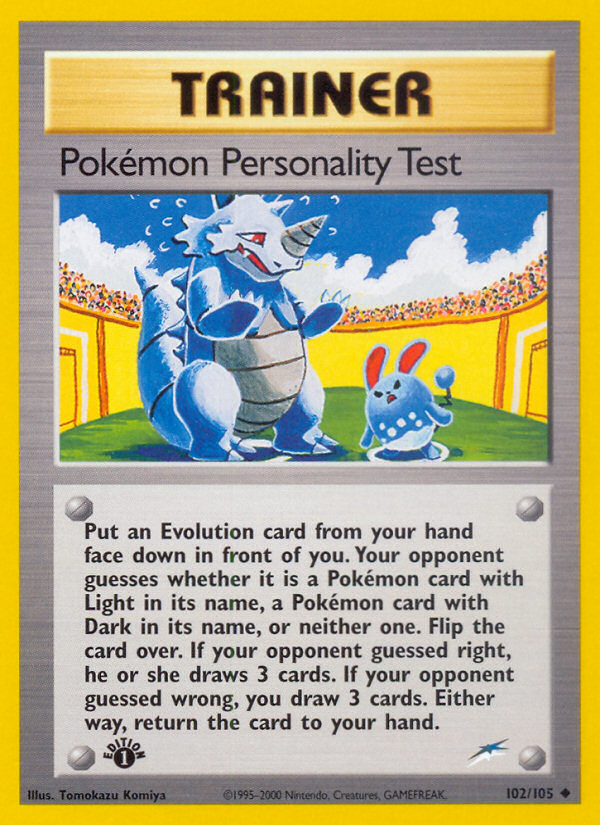 Pokemon Personality Test (102/105) [Neo Destiny 1st Edition] | Sanctuary Gaming