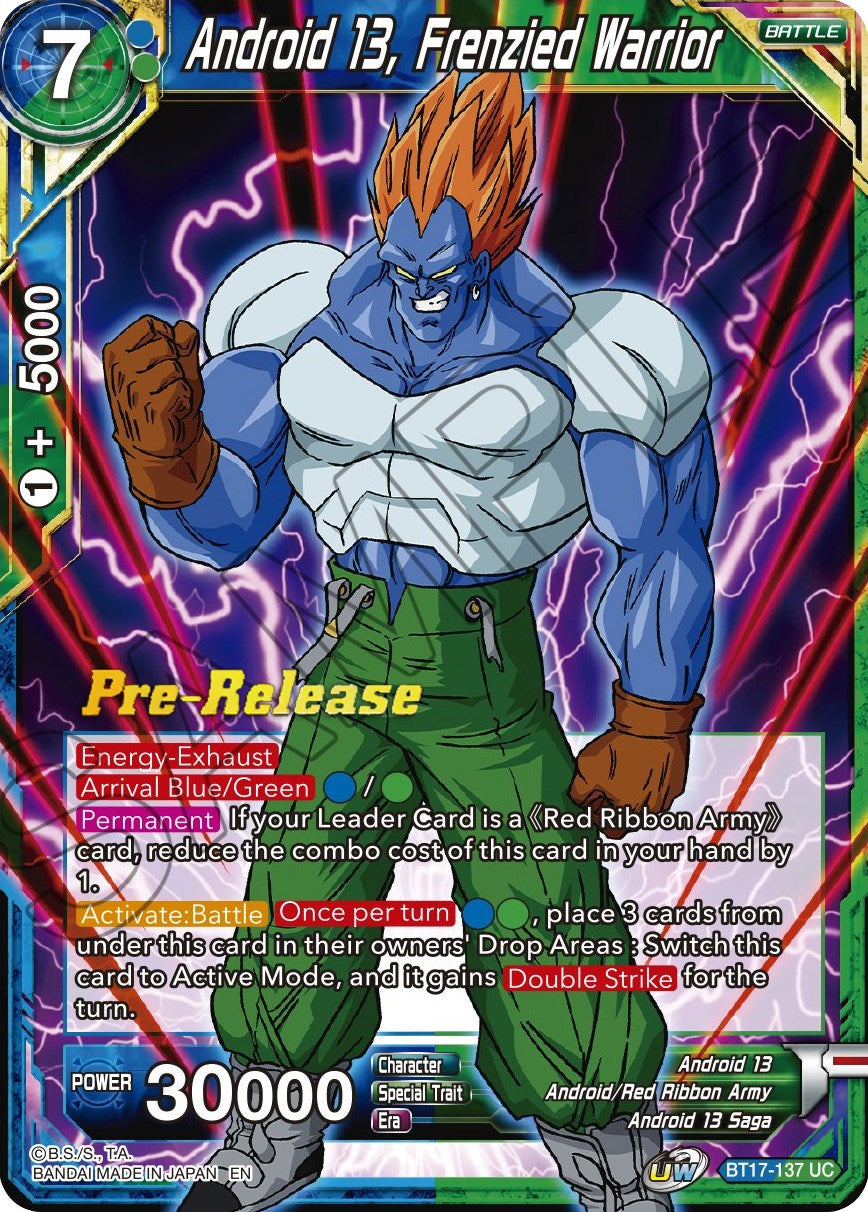 Android 13, Frenzied Warrior (BT17-137) [Ultimate Squad Prerelease Promos] | Sanctuary Gaming