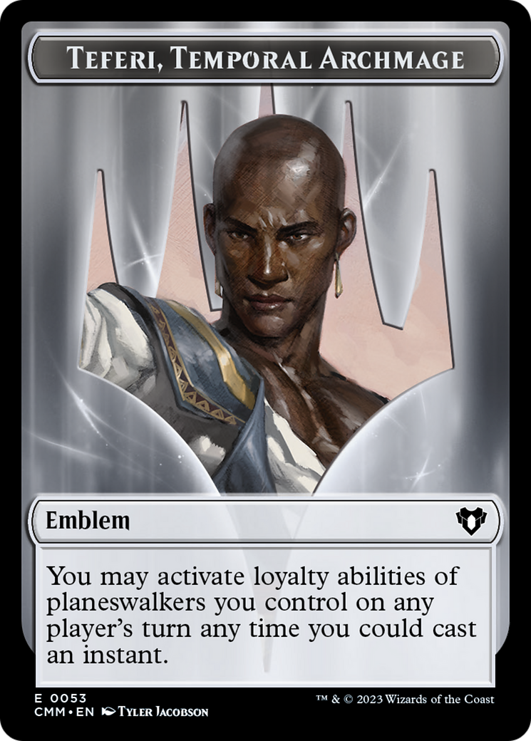 Clue // Emblem - Teferi, Temporal Archmage Double-Sided Token [Commander Masters Tokens] | Sanctuary Gaming
