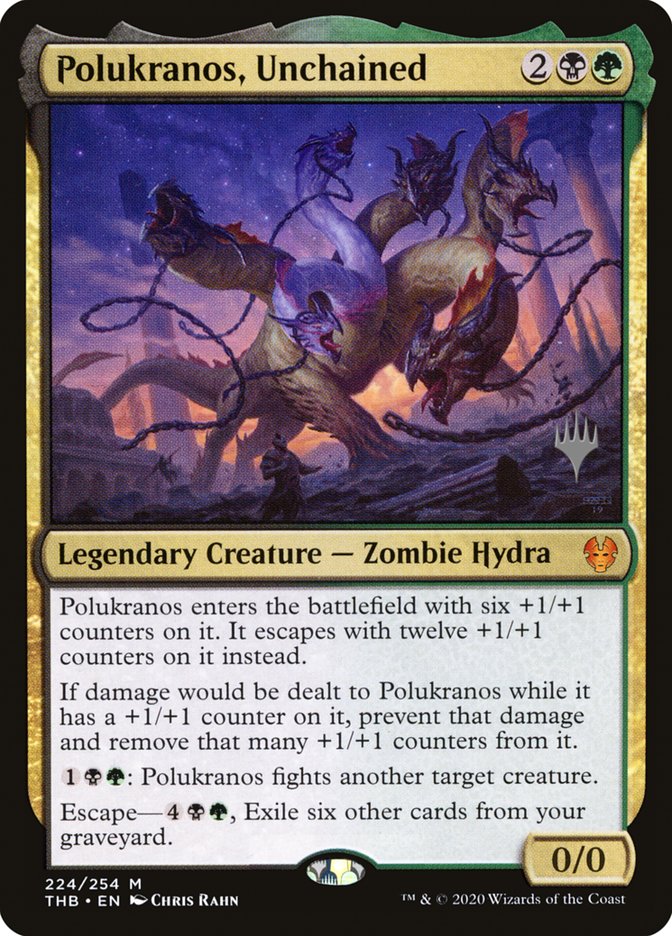 Polukranos, Unchained (Promo Pack) [Theros Beyond Death Promos] | Sanctuary Gaming