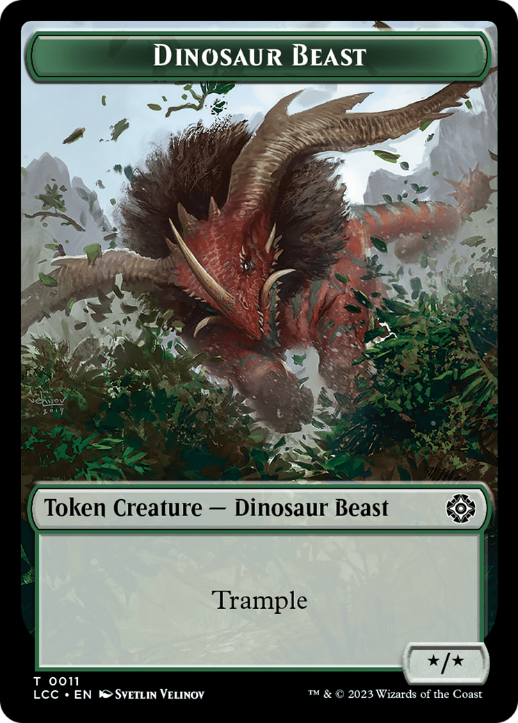 Dinosaur Beast // Dinosaur Double-Sided Token [The Lost Caverns of Ixalan Commander Tokens] | Sanctuary Gaming