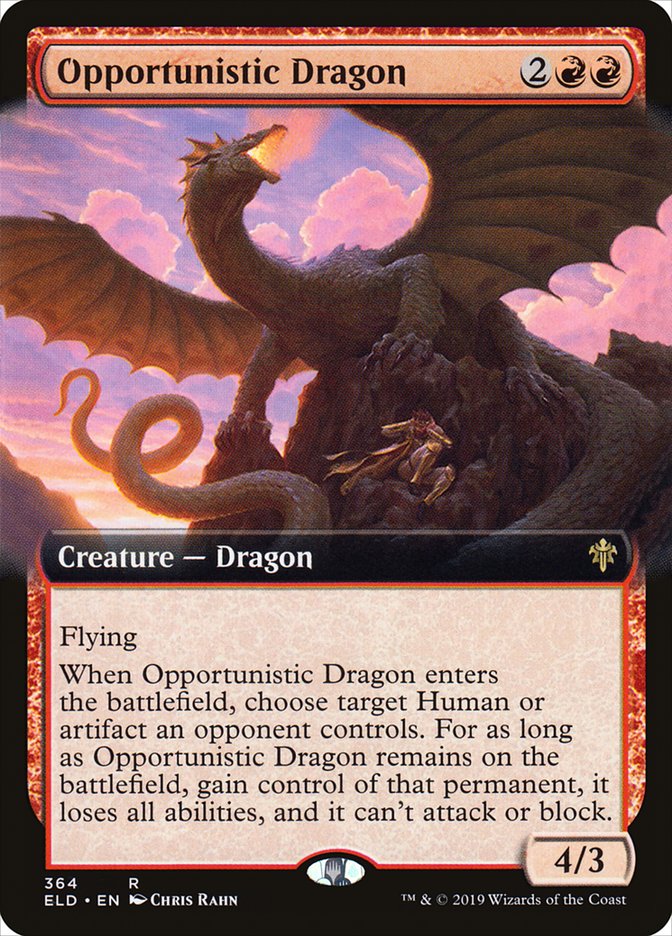 Opportunistic Dragon (Extended Art) [Throne of Eldraine] | Sanctuary Gaming