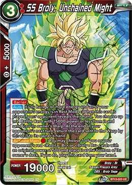 SS Broly, Unchained Might (Uncommon) [BT13-025] | Sanctuary Gaming