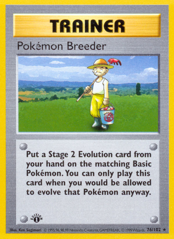 Pokemon Breeder (76/102) (Shadowless) [Base Set 1st Edition] | Sanctuary Gaming