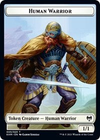 Human Warrior // Emblem - Tibalt, Cosmic Impostor Double-sided Token [Kaldheim Tokens] | Sanctuary Gaming