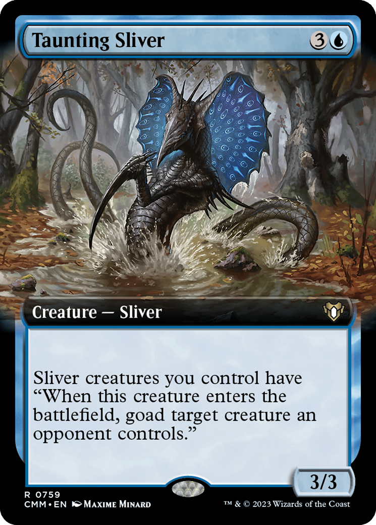 Taunting Sliver (Extended Art) [Commander Masters] | Sanctuary Gaming