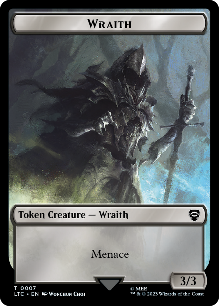 Treasure // Wraith Double-Sided Token [The Lord of the Rings: Tales of Middle-Earth Commander Tokens] | Sanctuary Gaming