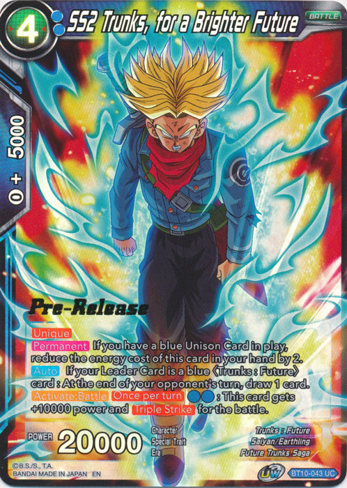 SS2 Trunks, for a Brighter Future (BT10-043) [Rise of the Unison Warrior Prerelease Promos] | Sanctuary Gaming