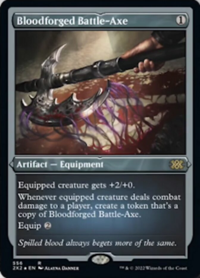 Bloodforged Battle-Axe (Foil Etched) [Double Masters 2022] | Sanctuary Gaming