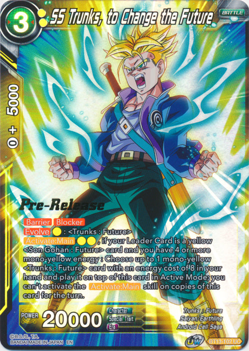 SS Trunks, to Change the Future (BT13-102) [Supreme Rivalry Prerelease Promos] | Sanctuary Gaming