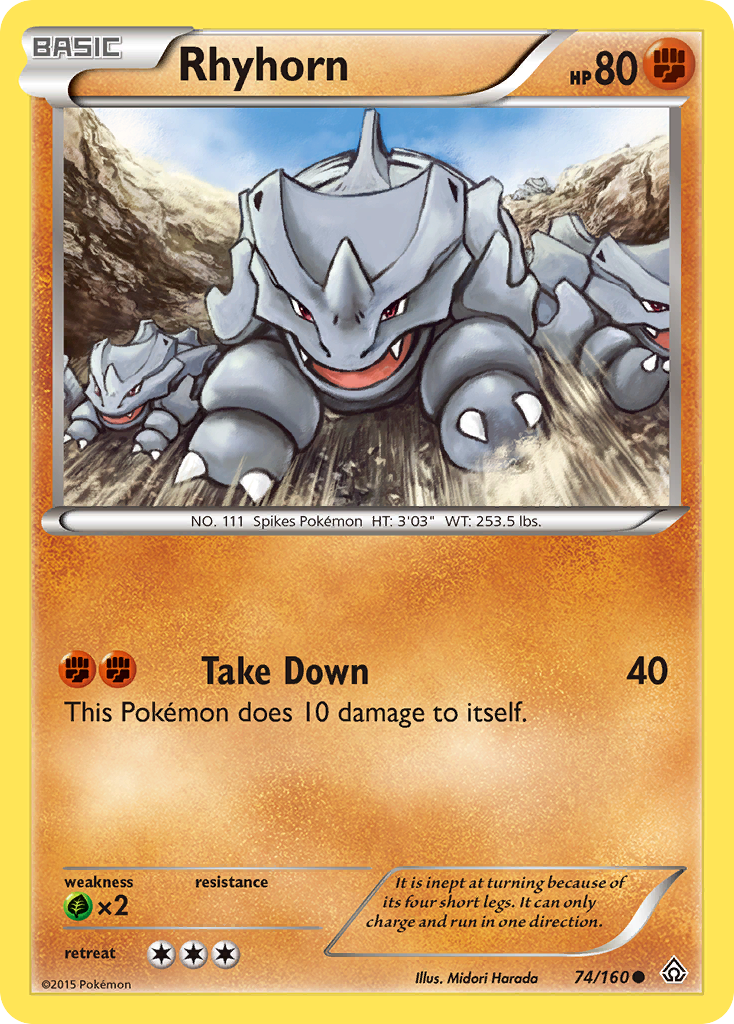 Rhyhorn (74/160) [XY: Primal Clash] | Sanctuary Gaming