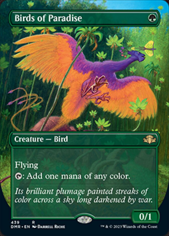 Birds of Paradise (Borderless Alternate Art) [Dominaria Remastered] | Sanctuary Gaming