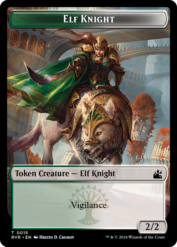 Elf Knight // Voja Double-Sided Token [Ravnica Remastered Tokens] | Sanctuary Gaming