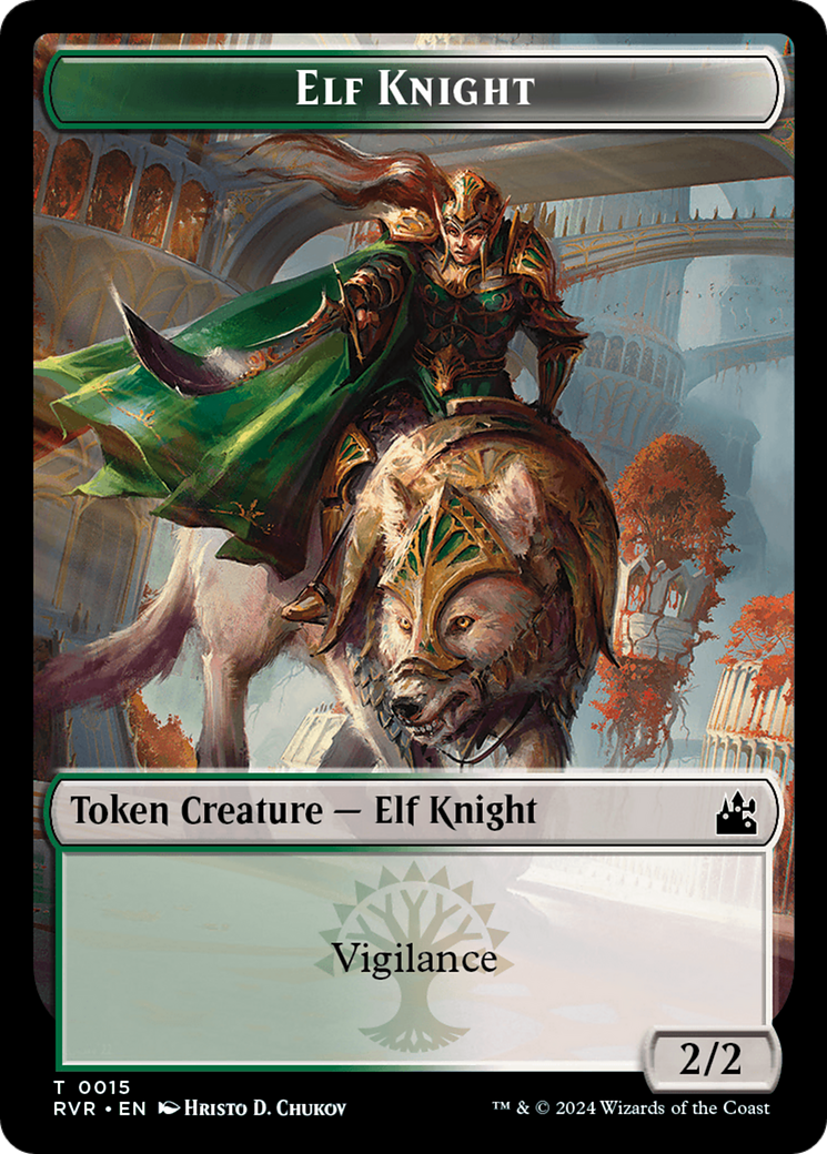 Elf Knight Token [Ravnica Remastered Tokens] | Sanctuary Gaming