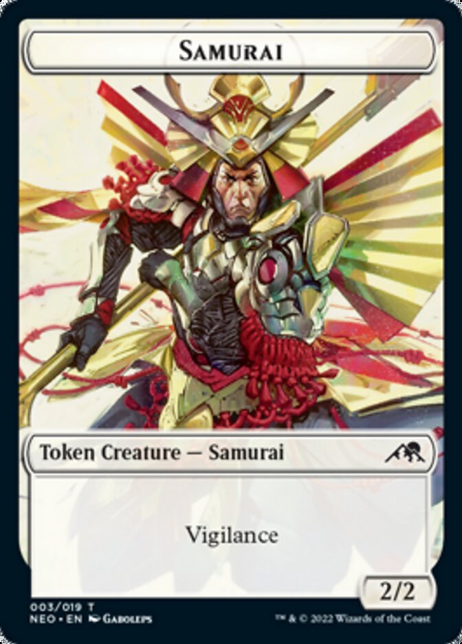 Samurai // Spirit (012) Double-sided Token [Kamigawa: Neon Dynasty Tokens] | Sanctuary Gaming