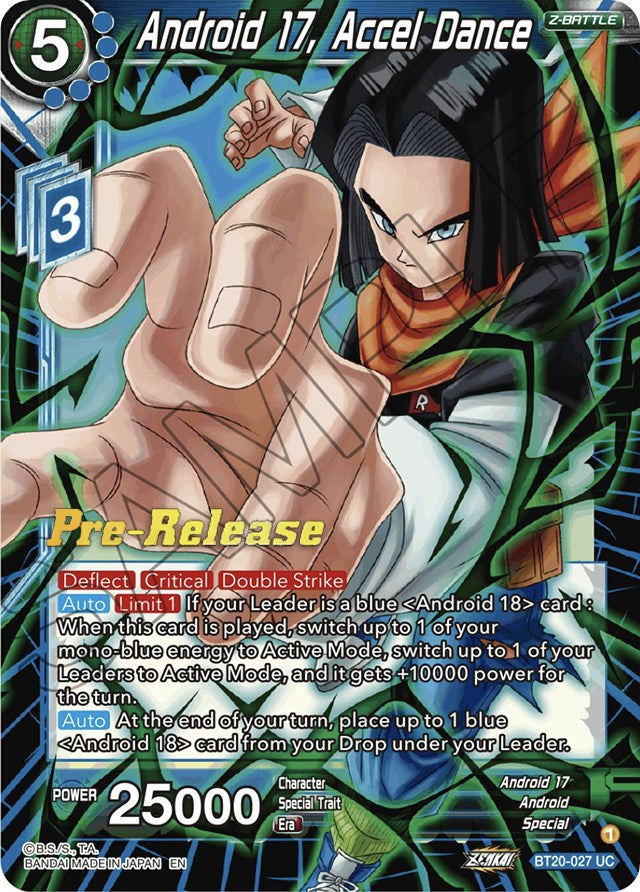 Android 17, Accel Dance (BT20-027) [Power Absorbed Prerelease Promos] | Sanctuary Gaming