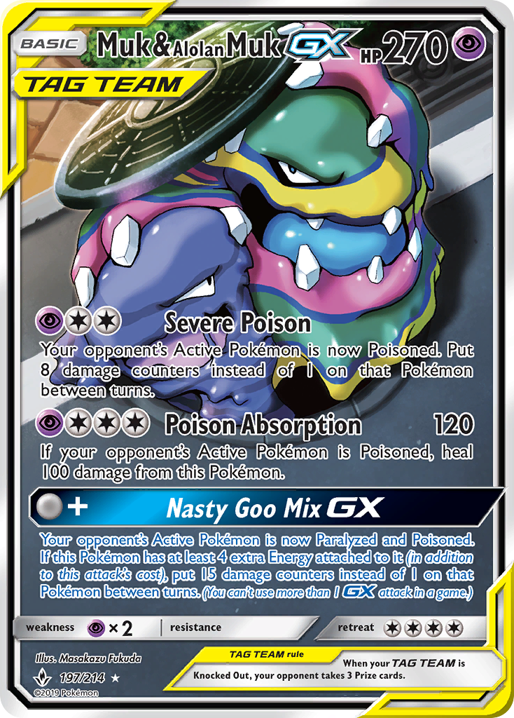 Muk & Alolan Muk GX (197/214) [Sun & Moon: Unbroken Bonds] | Sanctuary Gaming