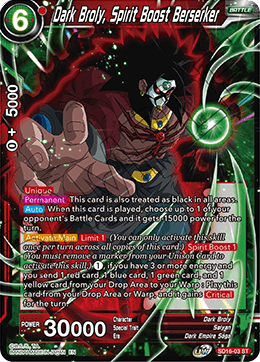 Dark Broly, Spirit Boost Berserker (Starter Deck - Darkness Reborn) (SD16-03) [Cross Spirits] | Sanctuary Gaming